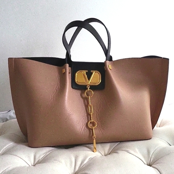 Valentino Garavani authentic beige leather tote/satchel - Picture 3 of 14